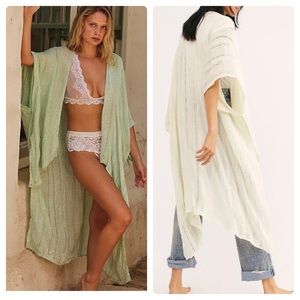 Free People Sequin Day Dream Kimono Top Wrap White / Cream